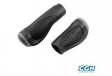 Poignee velo caoutchouc rubber ergonomique noir gris 125mm 90mm pr