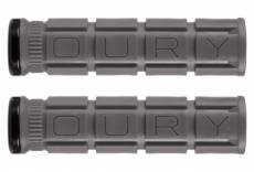Paire de grips oury grips lock on v2 gris graphite