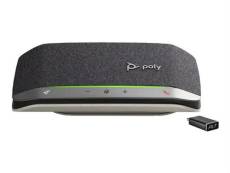 Poly Sync 20+ - Haut-parleur intelligent - Bluetooth - sans fil, filaire - USB-C via un adaptateur Bluetooth - argent