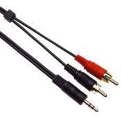 RCA Audio Câble par Keple | 2 x RCA Mâle vers Aux 3.5mm Stereo Jack Mâle Câble pour Laptop, Ordinateur, Smartphone à Amplificateur, Amp, Hi-FI Système
