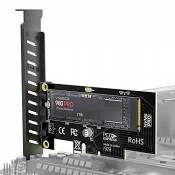 AMPCOM Carte Adaptateur M.2 NVME SSD vers PCIe 4.0, Adaptateur SSD PCIe4.0 X4 64Gbps pour PC de Bureau, Pleine Vitesse PCI-E GEN4