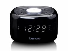 Lenco cr-12bk - radio-réveil fm avec veilleuse - noir
