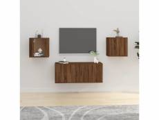 Vidaxl meubles tv muraux 2 pcs chêne marron 40x34,5x40 cm