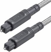 EMK Câble Audio Optique Câble Audio Tressé en Coton