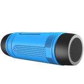 Enceinte Bluetooth Portable Waterproof Powerbank 4000mah Lampe Torche Bleu YONIS