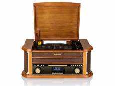 Platine vinyle vintage radio dab-dab+-fm, lecteur cd-mp3