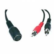 Cable DIN 5 broches femelle vers 2 RCA male - 0.20