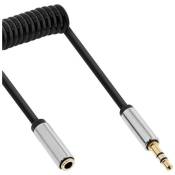 Câble spiralé InLine® Slim Audio 3,5 mm M / F, 4 broches, stéréo, 0,5 m