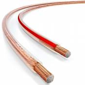 deleyCON 50m Cable pour Haut-Parleur 2x 0,75mm² Aluminium