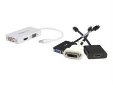 StarTech.com Adaptateur de voyage Mini DisplayPort vers DVI / VGA / HDMI pour MacBook - Convertisseur vidéo 3-en-1 - Blanc - Convertisseur vidéo - Dis