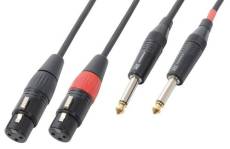 PD Connex Câble Audio Cordon 2x XLR Femelle - 2x Jack 6,35 Mâle Mono - 1,5m