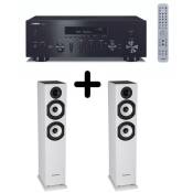 Amplificateur Hi-Fi Yamaha R-N600A Noir + une paire d'enceintes colonne Cabasse Jersey MT32/2 Edition spéciale Blanc mat
