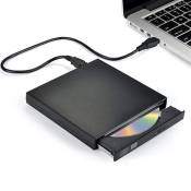 Lecteur CD/DVD Wabecil Externe,13.5*13.5*1.5mm-Noir