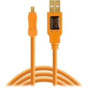 Tether Tools - Câble USB TetherPro, USB 2.0 A/Mini B, 8 broches, 4,6 m, orange [TET-CU8015-ORG]
