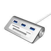 SABRENT Hub USB, Data Hub, Adaptateur USB 6 en 1 avec USB 3.2 à 3 Ports | CF, Lecteur de Carte SD/microSD, USB multiport pour Laptop, MacBook, nuc, Ma