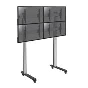 supports pro modular sol KIMEX 031-2410K2 Support sur pieds mur d' images pour 4 écrans TV 45''-55'' - Hauteur 240cm - A roulettes
