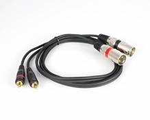 Câble Adaptateur 2 x XLR mâle vers 2 x RCA-Noir - 6 m-câble XLR à câble Cinch-showking