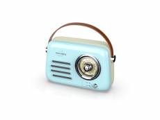 Radio vintage portative bluetooth bleue