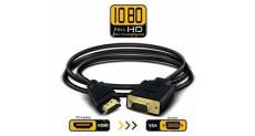 Vshop® cable de hdmi a vga - adaptateur convertisseur hdmi a vga hd 1080p noir, 2m, couleur noir