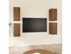 Vidaxl meubles tv 4 pcs chêne marron 30,5x30x60 cm