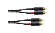 Cordial - Câble audio - RCA x 2 mâle pour RCA x 2 mâle - 3 m - noir