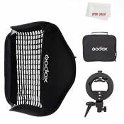 GODOX Bowen Mount S-Type Bracket, S-Type 60x60cm 24" * 24" Folding Storage softbox with Honeycomb Grid + Carry Bag for Outdoor Shooting Creative Shoot