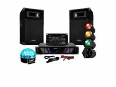 Ibiza dj-300 kit de sonorisation disco 480w + jeu de lumière chenillard jdl032 + astro