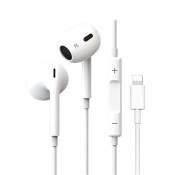 Ecouteurs Filaire avec Micro et Contrôle Oreillettes Audio Compatible avec iPhone 14 / 13 / 12 / 11 / X / 8 / 7 Blanc [Toproduits®]