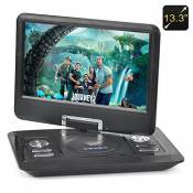 Bw écran 33,8 cm lecteur de DVD portable multimédia – Fonction de copie, fonction de jeu, antenne TV, écran pivotant à 270 degrés