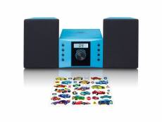 Chaîne hifi avec radio fm et lecteur cd lenco bleu MC-013BU