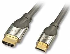 LINDY Câble HDMI® Mini-HDMI®, Compatible HDMI 2.0 Ultra HD, avec Ethernet CROMO®, Type A/C, 2m