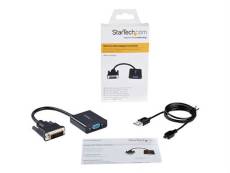 StarTech.com Câble adaptateur actif DVI vers VGA - Convertisseur DVI-D vers HD15 - Mâle / Femelle - 1080p - Noir - Adaptateur vidéo - DVI-D, Micro-USB