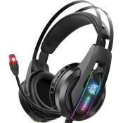 Casque Gaming ONIKUMA K16 Filaire Over-ear, lumière LED, réduction de bruit,micro rétractable - Noir