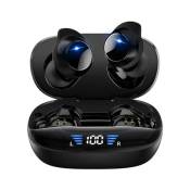 Ecouteurs T9 Bluetooth 5.3，Sans Fil ln-ear mini Sport Etanche Réduction de bruit stéréo – Noir