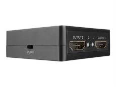 Lindy Compact 2 port HDMI 18G splitter - Répartiteur vidéo/audio - 2 x HDMI - de bureau