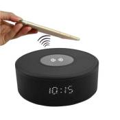 Chargeur sans fil Bluetooth Haut-parleur réveil téléphone Chargeur pour Samsung iPhone