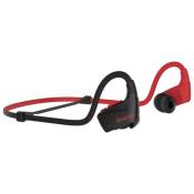 Divacore RedSkull - Écouteurs avec micro - intra-auriculaire - montage derrière le cou - Bluetooth - sans fil - Suppresseur de bruit actif - rouge
