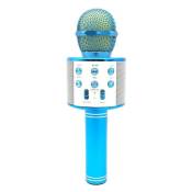 Microphone Android iOs Karaoké Bluetooth 4.2 Haut-Parleur Puissance 5W Bleu YONIS