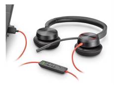 Poly Blackwire C5220 - Blackwire 5200 series - micro-casque - sur-oreille - filaire - Suppresseur de bruit actif - jack 3,5mm, USB-C - noir - Certifié