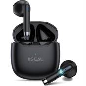 Oreillette Bluetooth Sans Fil Oscal HiBuds 5 Ecouteur Intra-Auriculaires Sportif Stéréo IPX4 étanche pour iOS Android - Noir