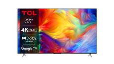 TV TCL LED 55P638 139 cm 4K UHD Google TV Métal noir