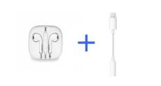 Cabling® pack avec oreillettes mains libres et adaptateur lightning vers prise jack 3. 5 pour iphone 7, 8, 9, 10, 11 , 12, 13