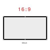 1pc portable pliable anti-plis écran de projection de rideau blanc 16: 9 (60 pouces)