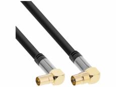 Câble d'antenne inline® premium coudé, 4x blindé, 110db, noir, 2m