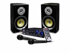 Enceintes hifi mash rubis 6, 2x 80w, boomer 16cm, ampli ltc audio mfa1200-bt ltc karaoké hifi 100w usb-bluetooth - 2 micros