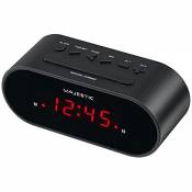 Majestic SVE 235 Réveil numérique à Affichage LED Double Alarme Snooze Noir