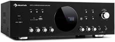 AUNA AMP-218 BT - Amplificateur Surround numérique 5.1, Bluetooth, entrée AUX pour lecteurs CD/DVD, USB, Lecteur SD, 5 Sorties d'enceinte:2 x 120 Watt