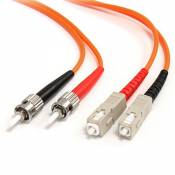 StarTech.com Câble / Jarretière fibre optique duplex multimode 62.5/125 OM1 de 2m - ST vers SC - Orange (FIBSTSC2)