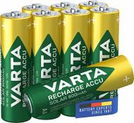 VARTA Recharge Accu Solar AA Mignon Ni-Mh rechargeable battery (AA, 800 mAh, 8-pack), rechargeable without memory effect - ready for immediate use