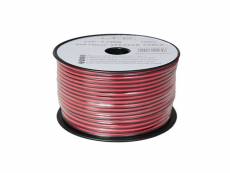 Bobine de 100m - câble haut-parleur 2 x 0,75 mm² - rouge-noir - ibiza sound chp0.75rn